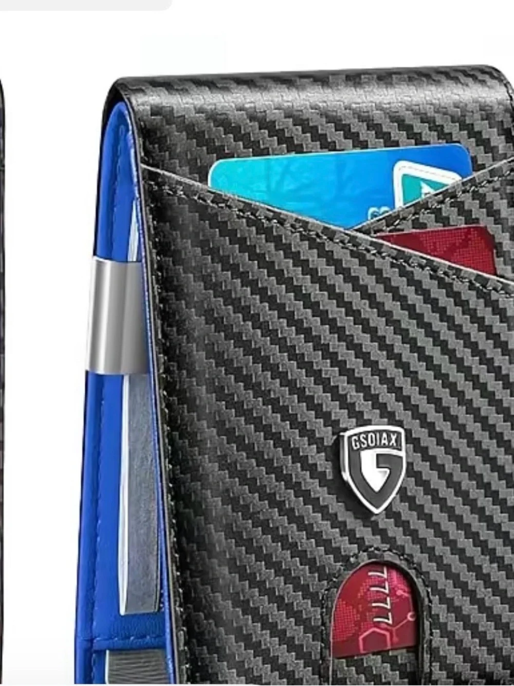 GSOIAX Carbon Fiber RFID Blocking Slim Wallet – Black